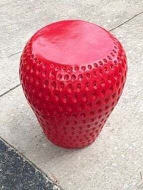Strawberry Resin Stool Side Table Indoor Outdoor Tik Tok Viral